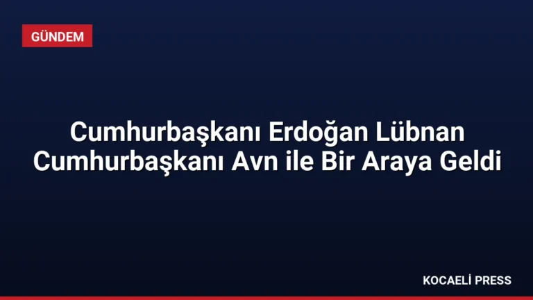 Cumhurbaşkanı Erdoğan Lübnan Cumhurbaşkanı Avn ile Bir Araya Geldi