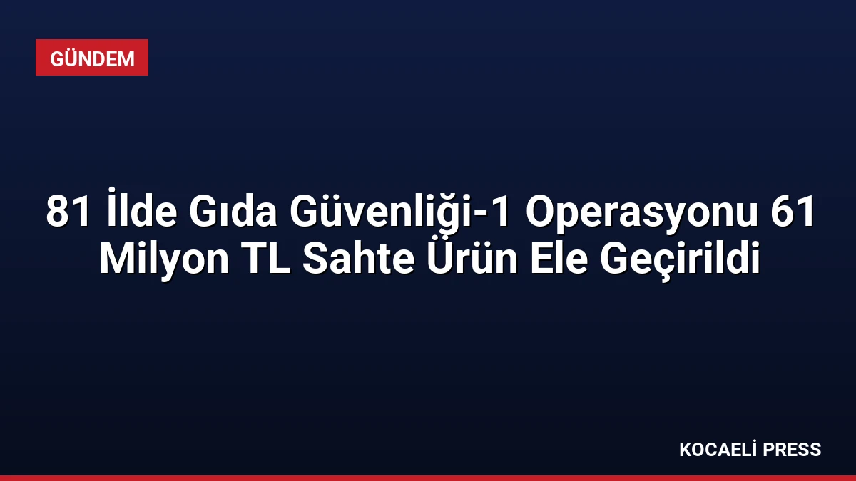 81 İlde Gıda Güvenliği-1 Operasyonu 61 Milyon TL Sahte Ürün Ele Geçirildi